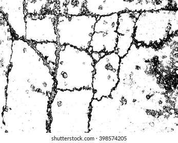 The Cracks Texture . Cracked Concrete . Cracked Ground . Cracked Wall . Vector Background .