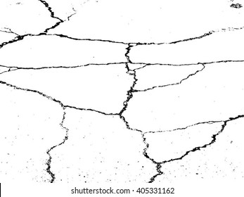 The Cracks Texture . Cracked Concrete . Cracked Ground . Cracked Wall . Vector Background .