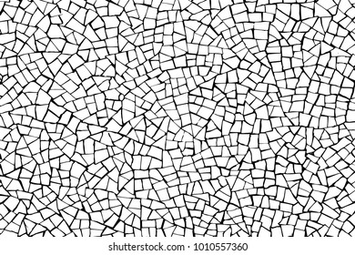 The cracks texture white and black. Vector background.