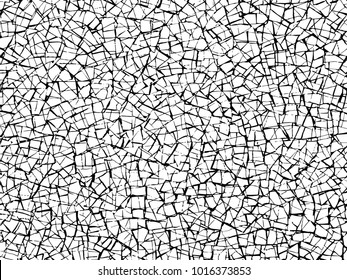 The cracks texture white and black. Vector background.