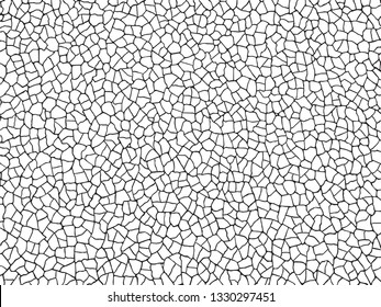 The cracks texture white and black. Vector background.Cracked earth. Structure of cracking.shards