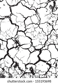 The cracks texture white and black. Vector background. eps 8