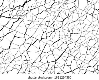 The cracks texture white and black. Vector background.