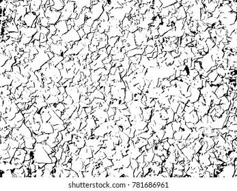 The cracks texture white and black. Vector background.Contours.Chips