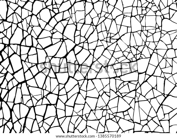 Cracks Texture White Black Vector Backgroundcracked Stock Vector ...