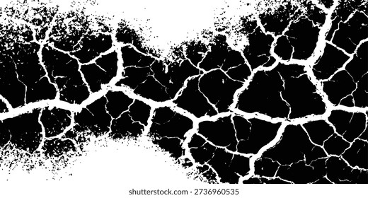 Cracks transparent background. Very cracked wall shabby surface for making brush white background. Abstract distructed painted wall white background.	