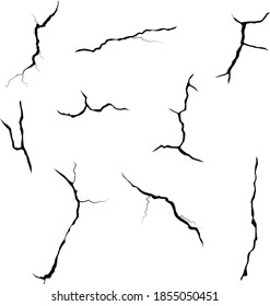 Cracks vector template graphics contains 9 different cracks