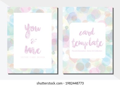 Crad template pastel color vector illustration design wallpaper background collection
