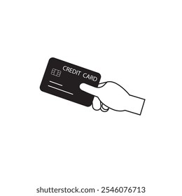 Cradit card icon, simple flat design. Isolate on white background.