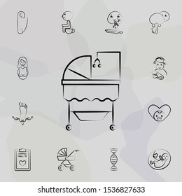 Cradle of baby Lullaby toy concept line icon. Universal set of maternity for website design and development, app development