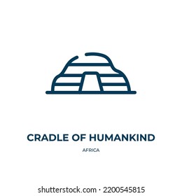 Cradle of humankind icon. Linear vector illustration from africa collection. Outline cradle of humankind icon vector. Thin line symbol for use on web and mobile apps, logo, print media.