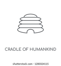 Cradle of humankind linear icon. Cradle of humankind concept stroke symbol design. Thin graphic elements vector illustration, outline pattern on a white background, eps 10.