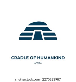 cradle of humankind vector icon. cradle of humankind, humankind, african filled icons from flat africa concept. Isolated black glyph icon, vector illustration symbol element for web design and mobile 