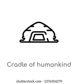 cradle of humankind vector line icon. Simple element illustration. cradle of humankind outline icon from africa concept. Can be used for web and mobile