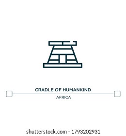 cradle of humankind vector line icon. Simple element illustration. cradle of humankind outline icon from africa concept. Can be used for web and mobile
