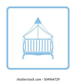 Cradle icon. Blue frame design. Vector illustration.