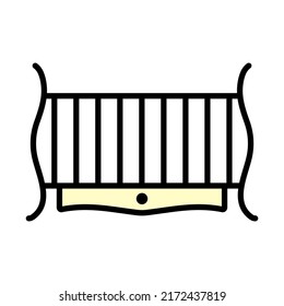 Cradle Icon. Editable Bold Outline With Color Fill Design. Vector Illustration.