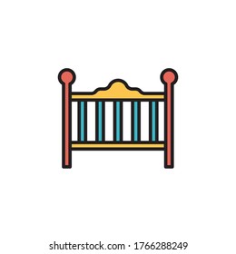 cradle icon filled outline vector design full color. isolated on white background