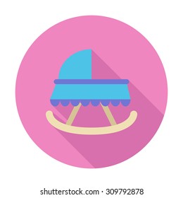 Cradle icon. Flat vector related icon with long shadow for web and mobile applications. It can be used as - logo, pictogram, icon, infographic element. Vector Illustration.
