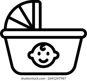 cradle icon illustration design with outline, this is not made from any AI generation