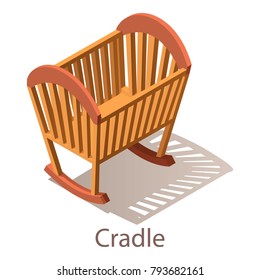 Cradle icon. Isometric illustration of cradle vector icon for web.