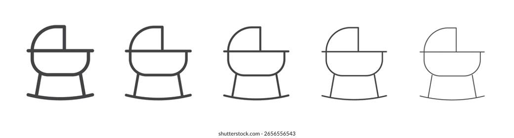 Símbolo de Vector de ilustración de contorno de icono de cuna