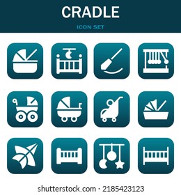 cradle icon set. Vector  illustrations related with Cradle, Cradle and Pendulum