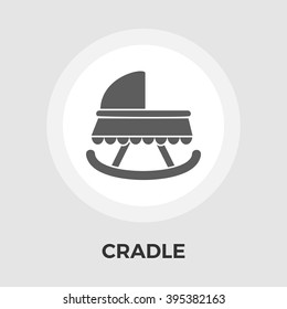 Cradle icon vector. Flat icon isolated on the white background. Editable EPS file. Vector illustration.