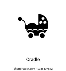 Cradle icon vector isolated on white background, logo concept of Cradle sign on transparent background, filled black symbol
