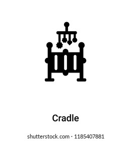 Cradle icon vector isolated on white background, logo concept of Cradle sign on transparent background, filled black symbol