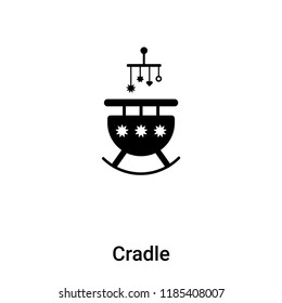 Cradle icon vector isolated on white background, logo concept of Cradle sign on transparent background, filled black symbol