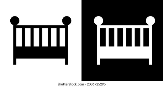 Wiege. Symbol in der weißen und schwarzen Version.