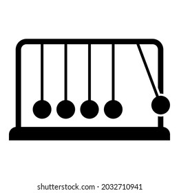 Cradle Newton Metal metronome Newton's balance equipment Relax motion Balancing balls Pendulum icon black color vector illustration flat style image