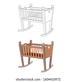 The Cradle Vector Illustration. The Cradle Colored And Blank Vector Drawing