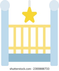 Wiege, Vektorgrafik auf transparentem Hintergrund. Hochwertige Symbole. Zeilenfarbige Vektorsymbole für Konzept und Grafikdesign.
