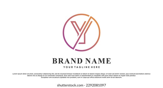 craetive latter logo design initial y Premium Vector