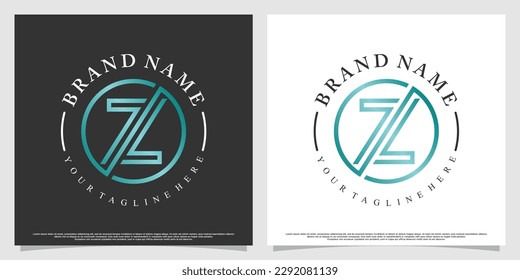 kreatives letzteres Logo-Design Erstausführung z Premium Vector