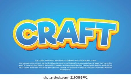 Craft 3d Editable Text Effect Vector Template