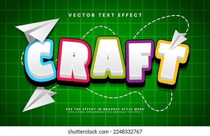 Craft 3D editable text style effect. Craft text effect suitable for creative requirement