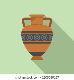 Craft amphora icon flat vector. Vase jar. Rome jug