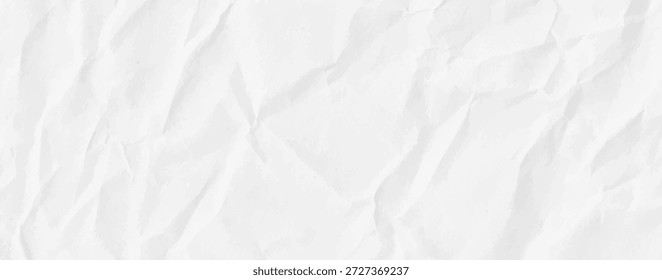 Fundo de ofício com textura de papel amassado. Efeito kraft velho branco com linhas de dobra. Vetor bg perfeito para colagem de memorando. Estrutura de detalhes rugosos para projetos de design. Tela de fundo limpa e aumentada