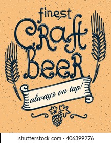 Craft beer always on tap - decorative design