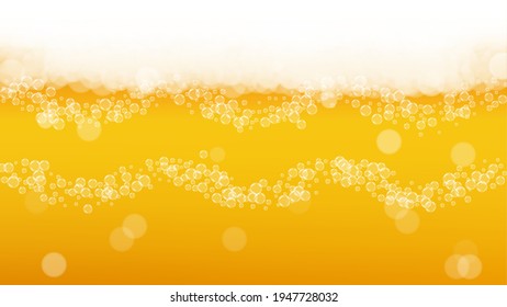 Craft beer background. Lager splash. Oktoberfest foam. pab banner concept. Bavarian pint of ale with realistic white bubbles. Cool liquid drink for Orange cup with craft beer background.