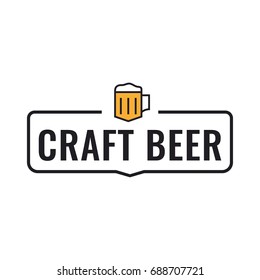 Craft beer. Badge with icon. Flat vector logo illustration on white background.
