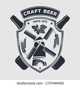 Craft Beer Badge, Logo or Label design template. Vector illustration