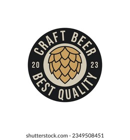 craft beer badge logo vector illustration. for printing sticker labels