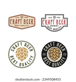 craft beer badge logo vector illustration. for printing sticker labels