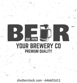 Craft Beer badge. Vector illustration. Vintage design for bar, pub and restaurant business. Coaster for beer.