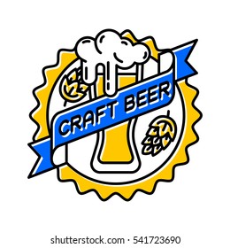 Craft beer bages vector.