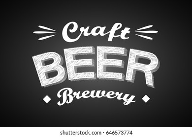 Craft beer banner - chalk concept. Vector illustration.